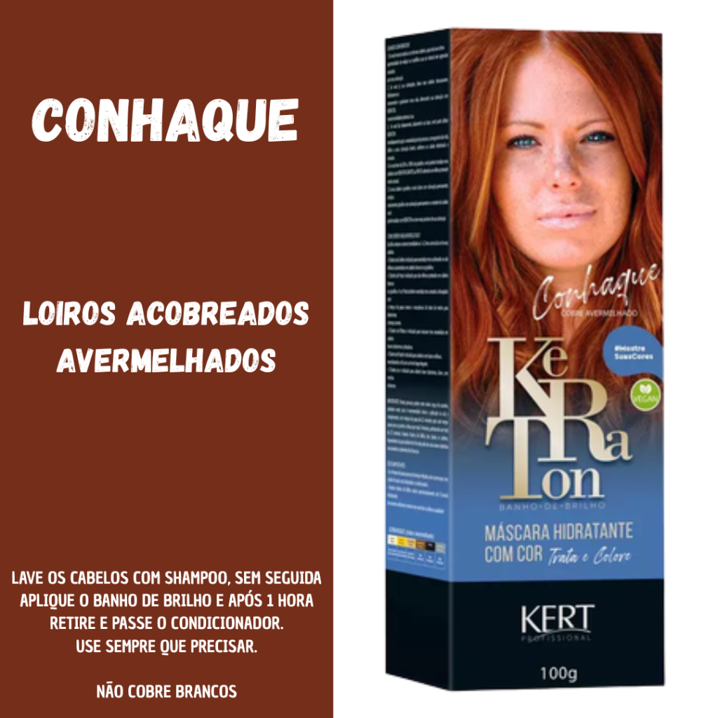 Matizador Cobre Banho de Brilho Keraton Conhaque 100g  