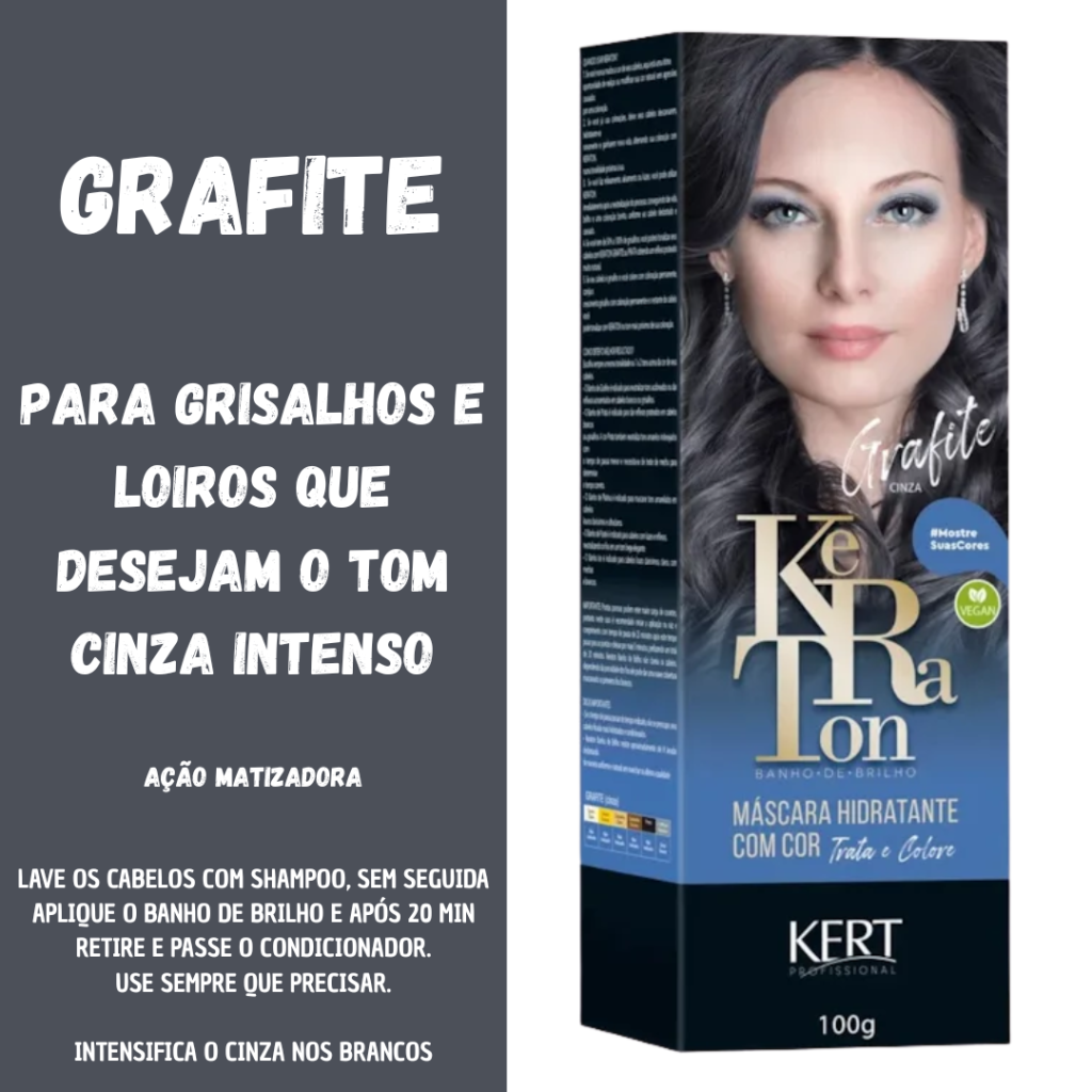 Matizador Loiro Banho de Brilho Keraton Grafite 100g 