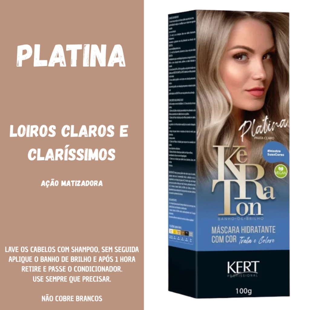 Matizador Loiro Banho de Brilho Keraton Platina 100g 