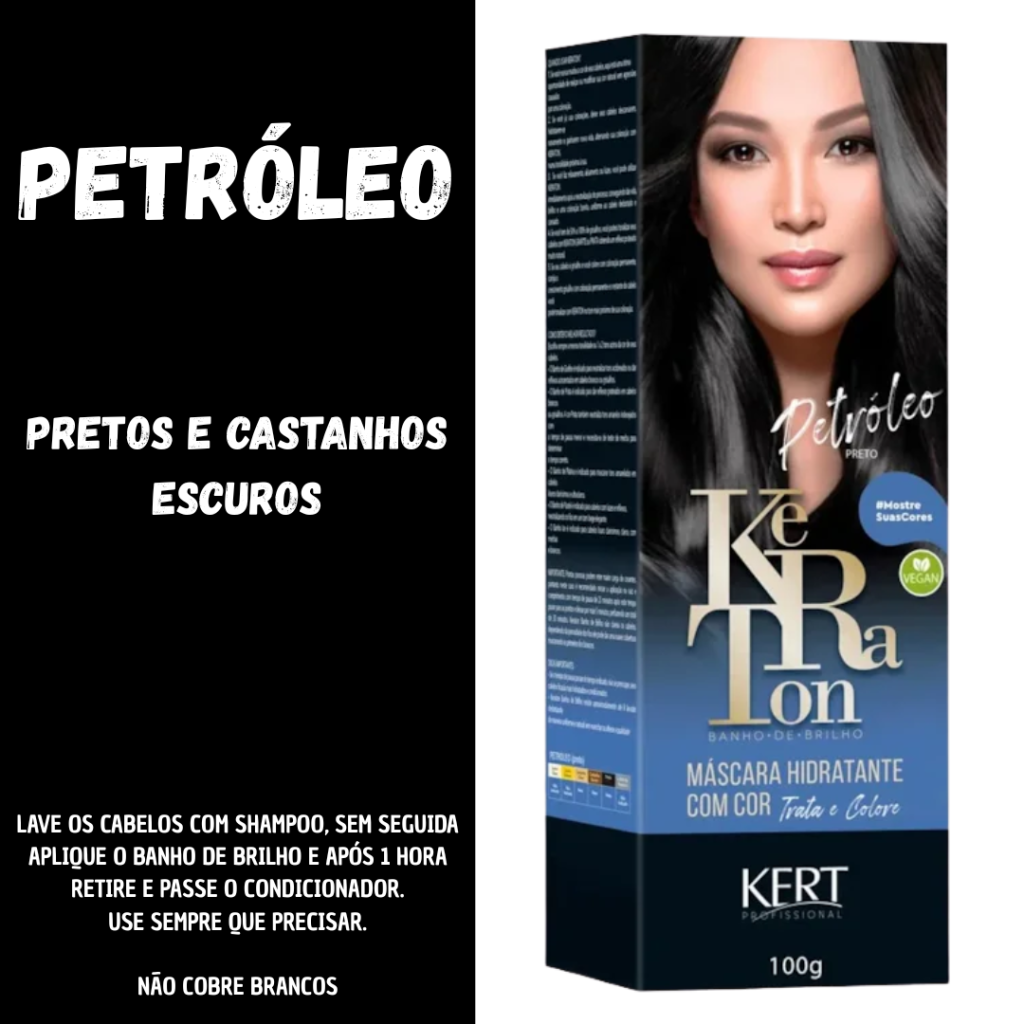 Matizador Preto Banho de Brilho Keraton Petróleo 100g 