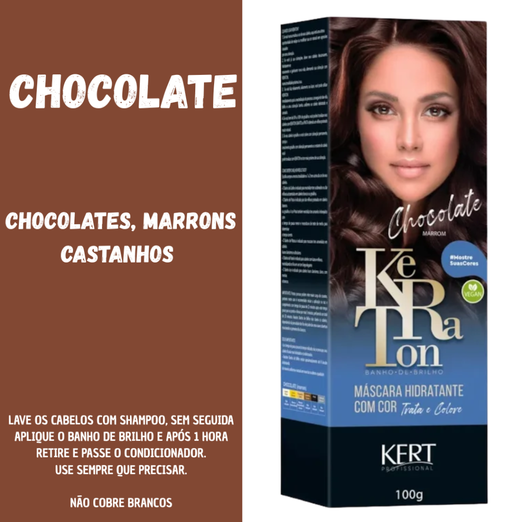 Matizador Marrom Banho de Brilho Keraton Chocolate 100g 