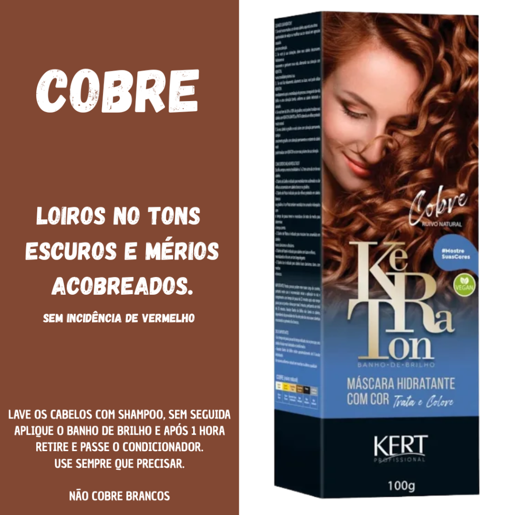 Matizador Cobre Banho de Brilho Keraton Cobre 100g 