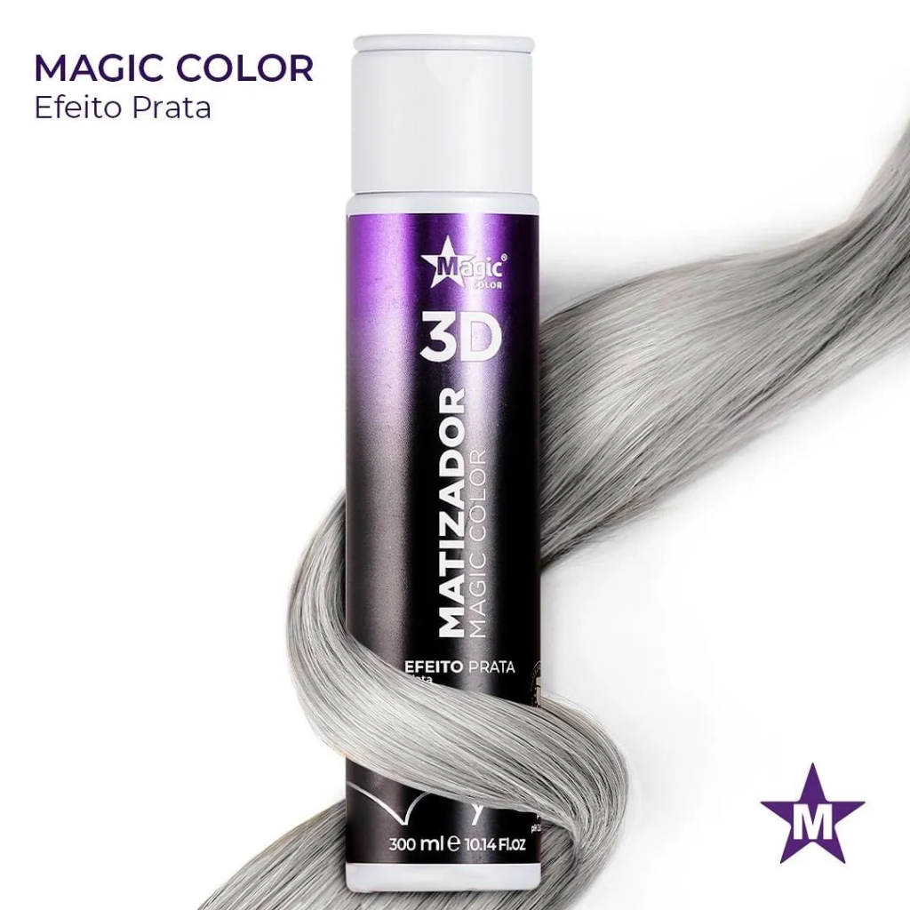 Matizador Loiro Prata Máscara Magic Color 3D Prata 300ml 