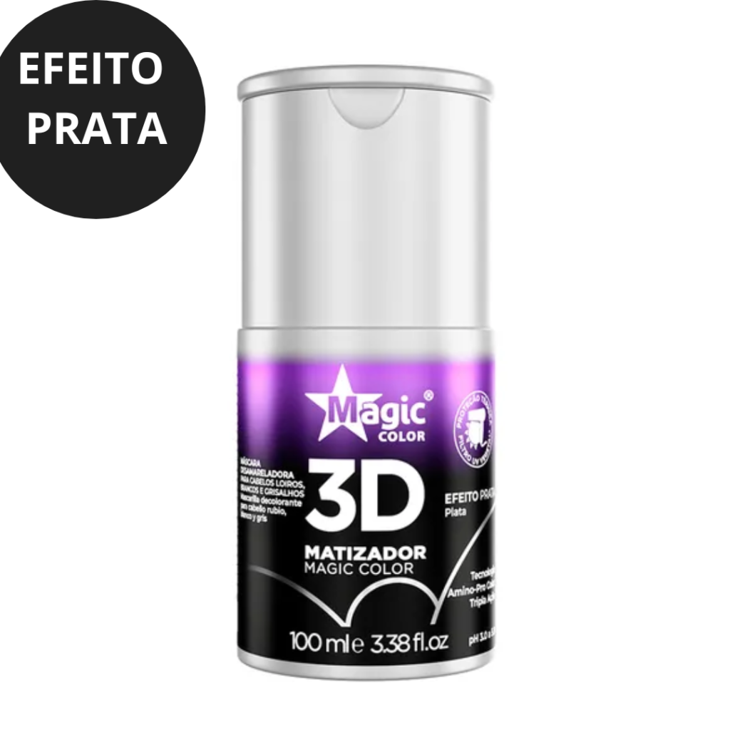 Matizador Loiro Prata Máscara Magic Color 3D Prata 100ml  