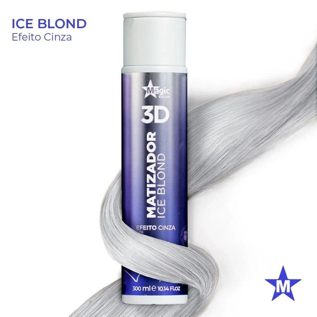 Matizador Loiro Branco Máscara Magic Color 3D Ice Blond 300ml 