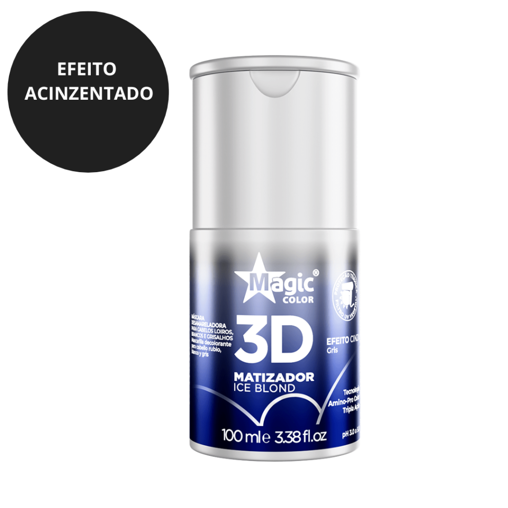 Matizador Loiro Branco Máscara Magic Color 3D Ice Blond 100ml 