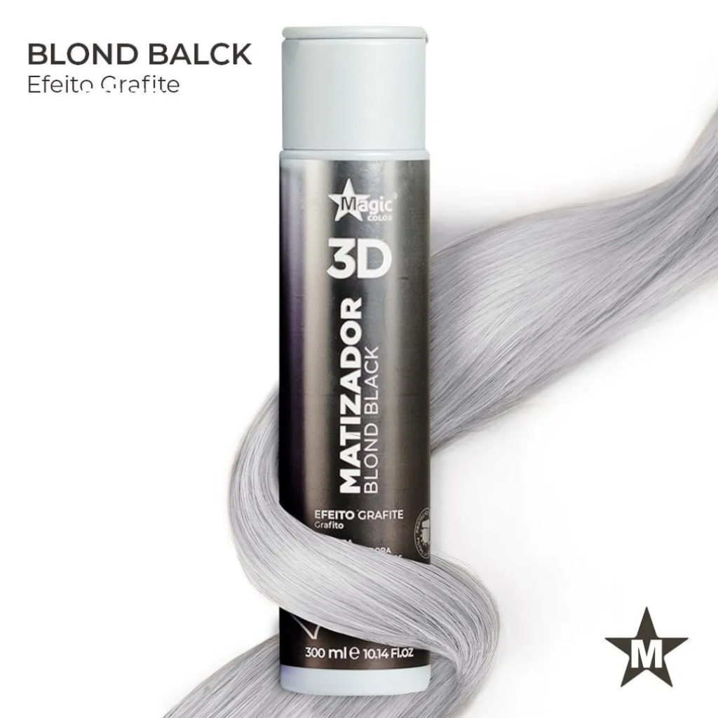 Matizador Loiro Acinzentado Máscara Magic Color 3D Blond Black 300ml  
