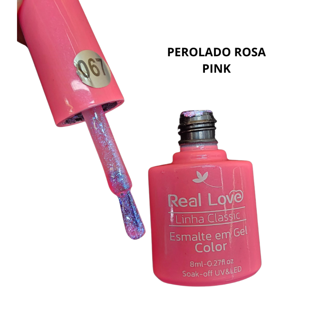 Esmalte UV Gel Real Love 8ml 067 Perolado Rosa Pink 