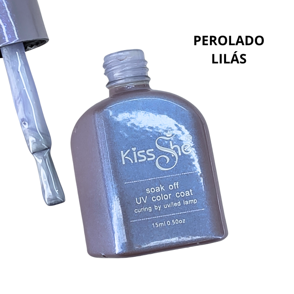Esmalte UV Gel kiss She 15ml 07 Perolado Lilás 