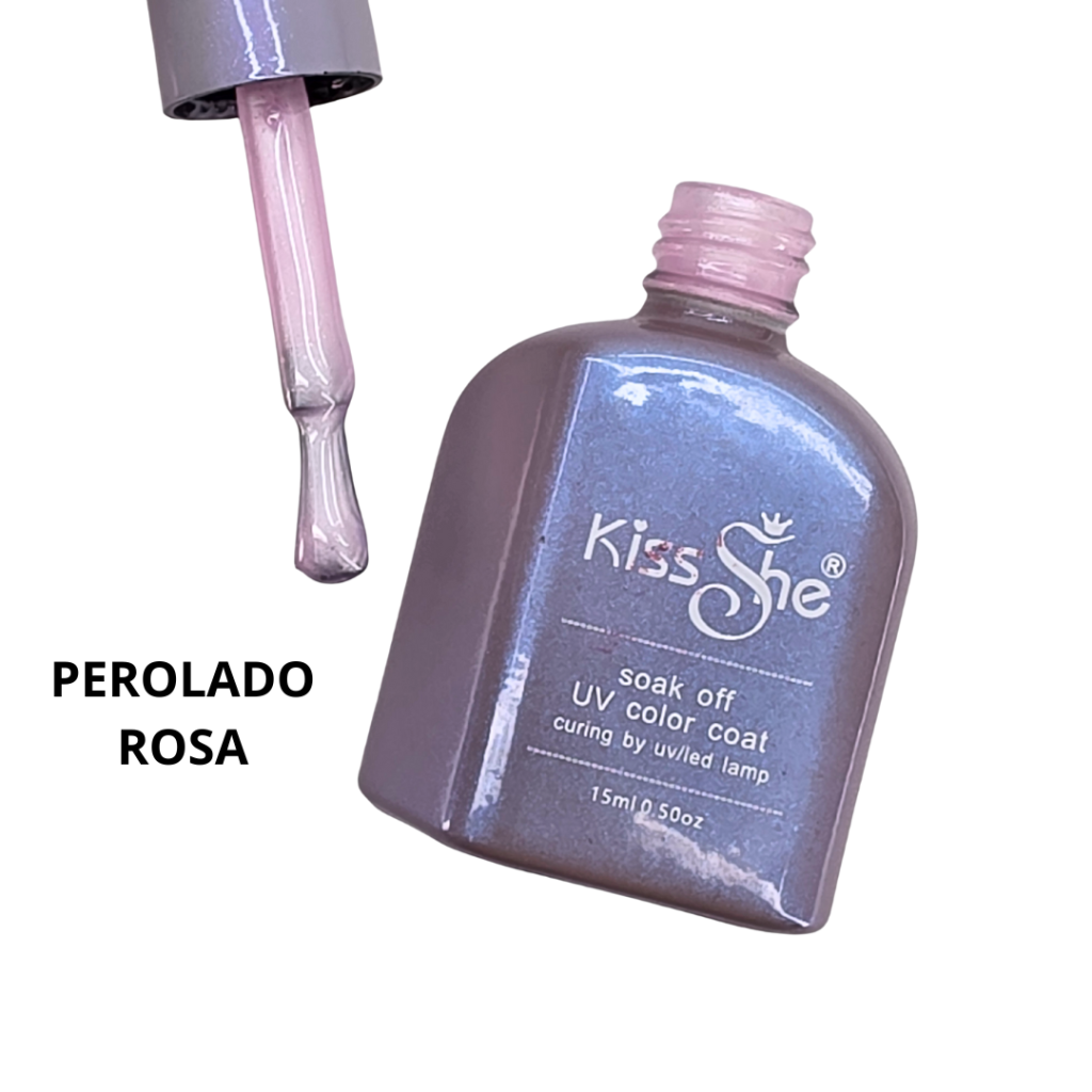 Esmalte UV Gel Kiss She 15ml 06 Perolado Rosa Claro 
