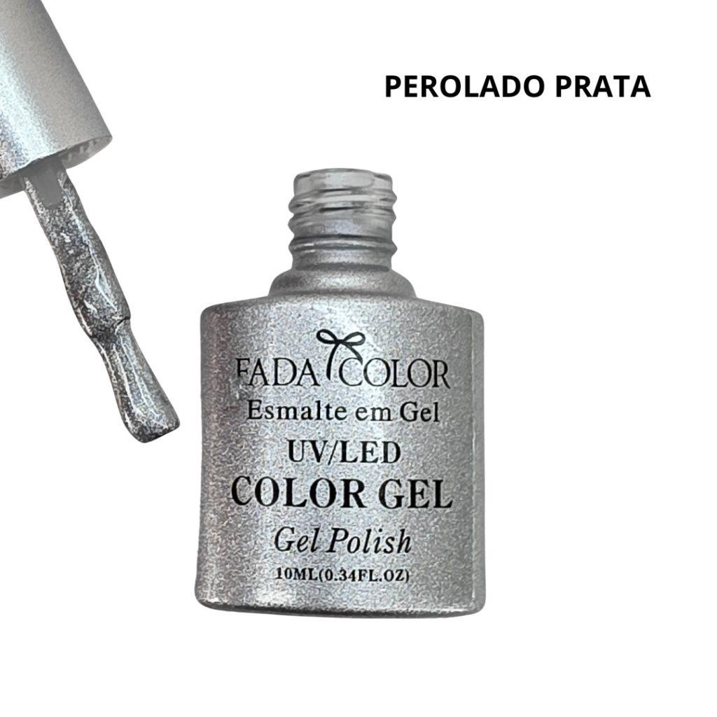 Esmalte UV Gel Fada Color 26 Perolado Prata 