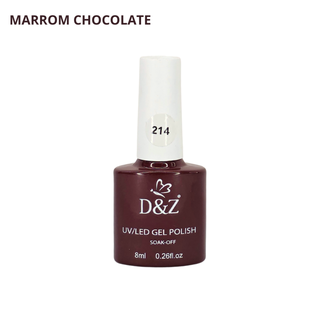 Esmalte UV Gel D&Z 8ml 214 Cremoso Marrom Chocolate 