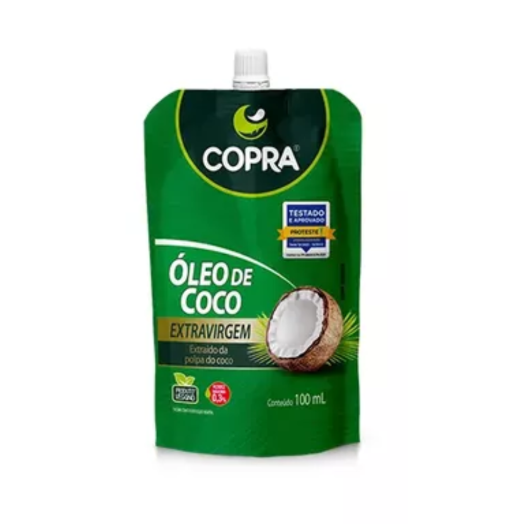 Óleo Vegetal Copra Sachê Coco Extra Virgem 100ml 