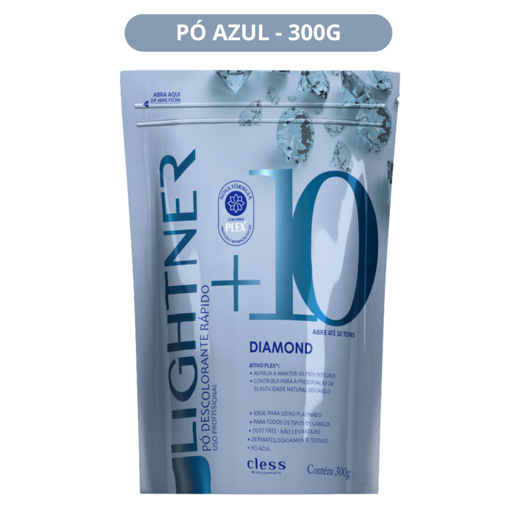 Pó Descolorante 300g Lightner Diamond 10 tons - Pó Azul  