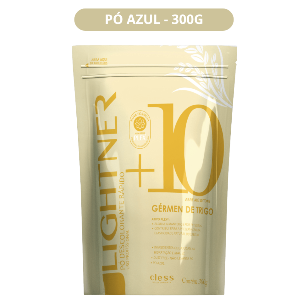 Pó Descolorante 300g Lightner Gérmen de Trigo 10 tons - Pó Azul 