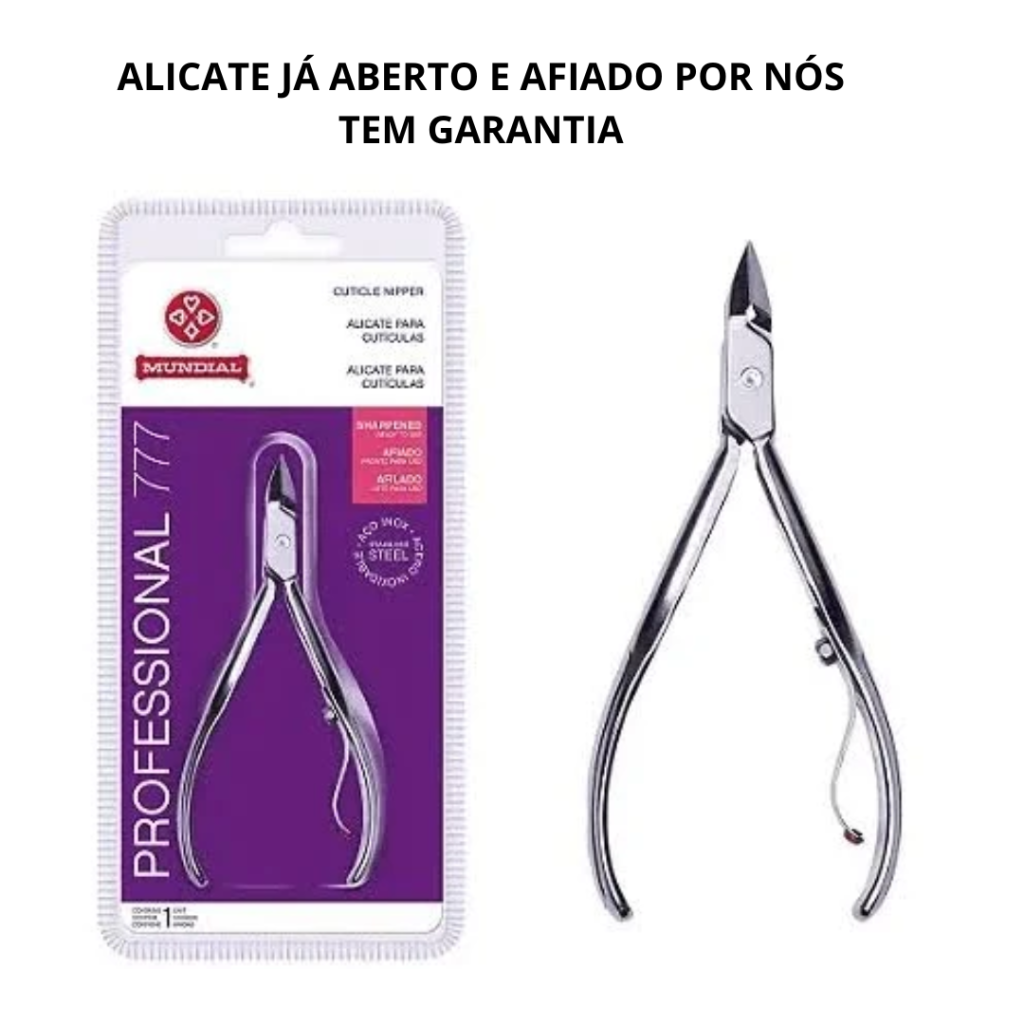 Alicate de Cutícula Mundial Inox Profissional 777  - AFIADO POR NÓS