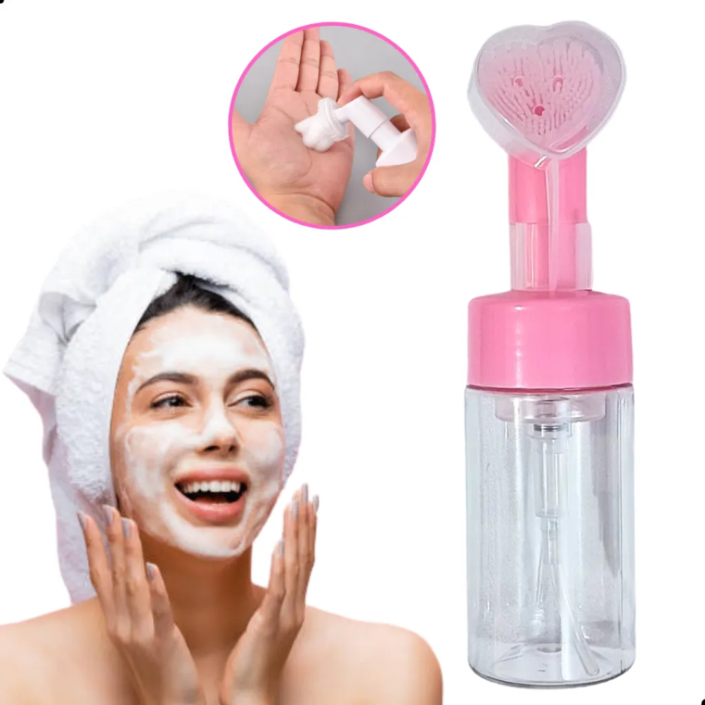Pump Escova Silicone Coração Espuma 130ml  