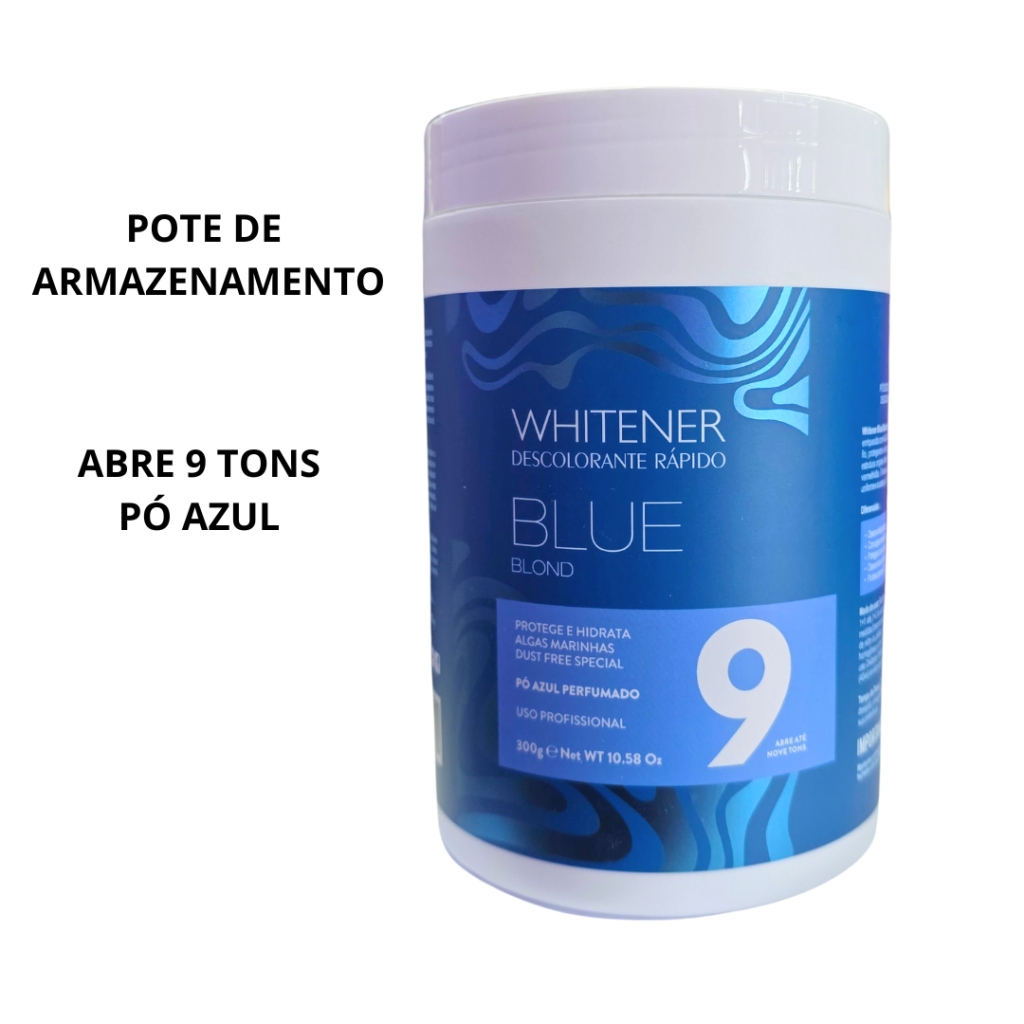 Pó Descolorante 300g Whitener Blue Blond 9 tons - Pó Azul  