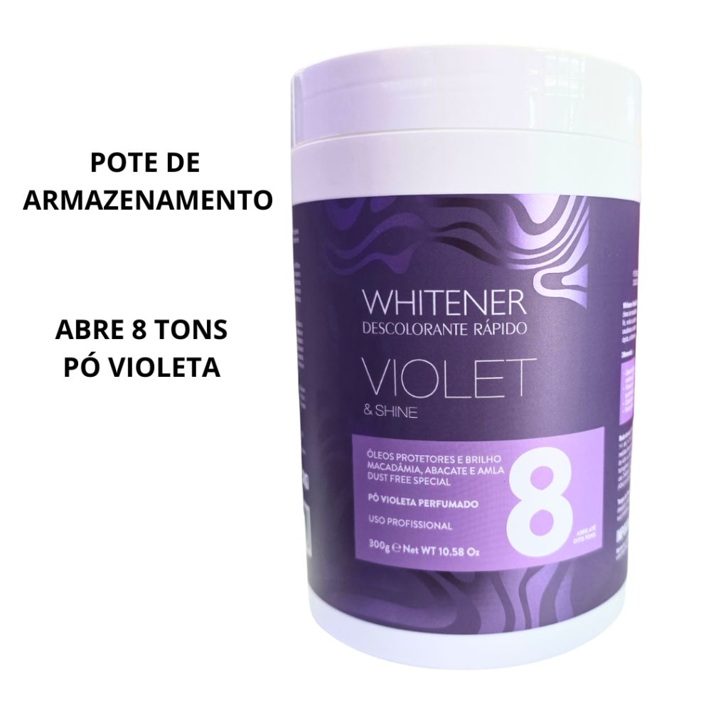 Pó Descolorante 300g Pote Whitener Violet 8 Tons - Pó Violeta  
