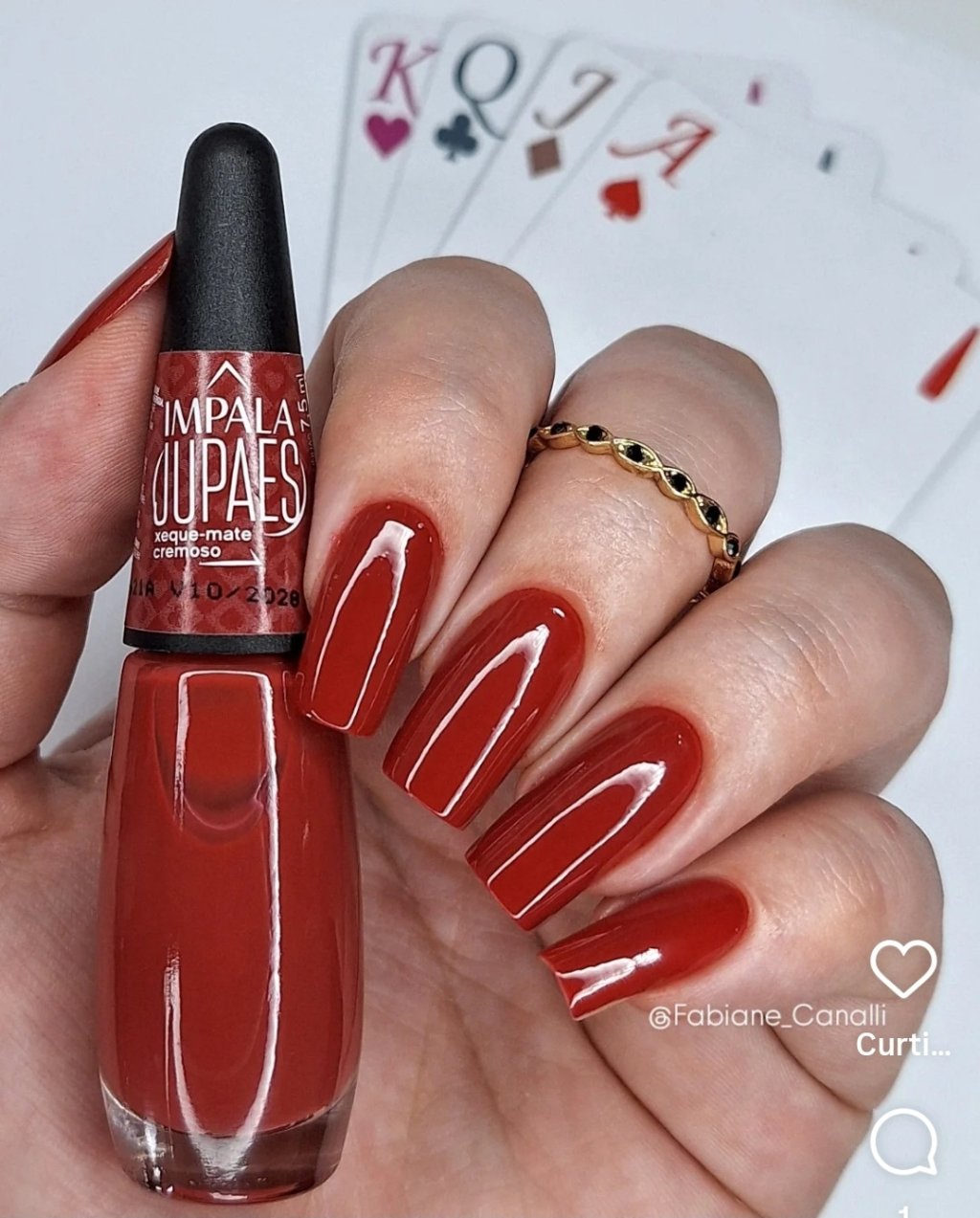 Esmalte Vermelho Impala Ju Paes Xeque Mate 