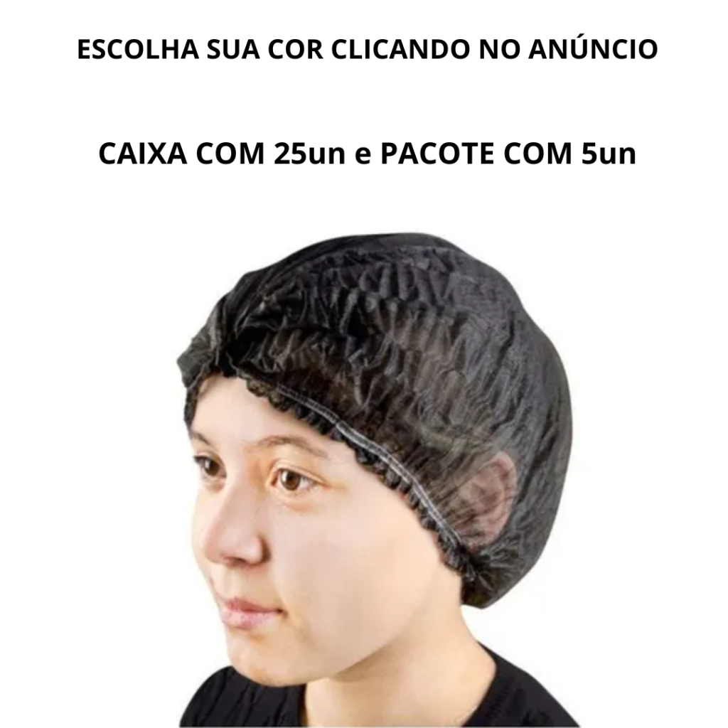 Touca Descartável TNT Preta 