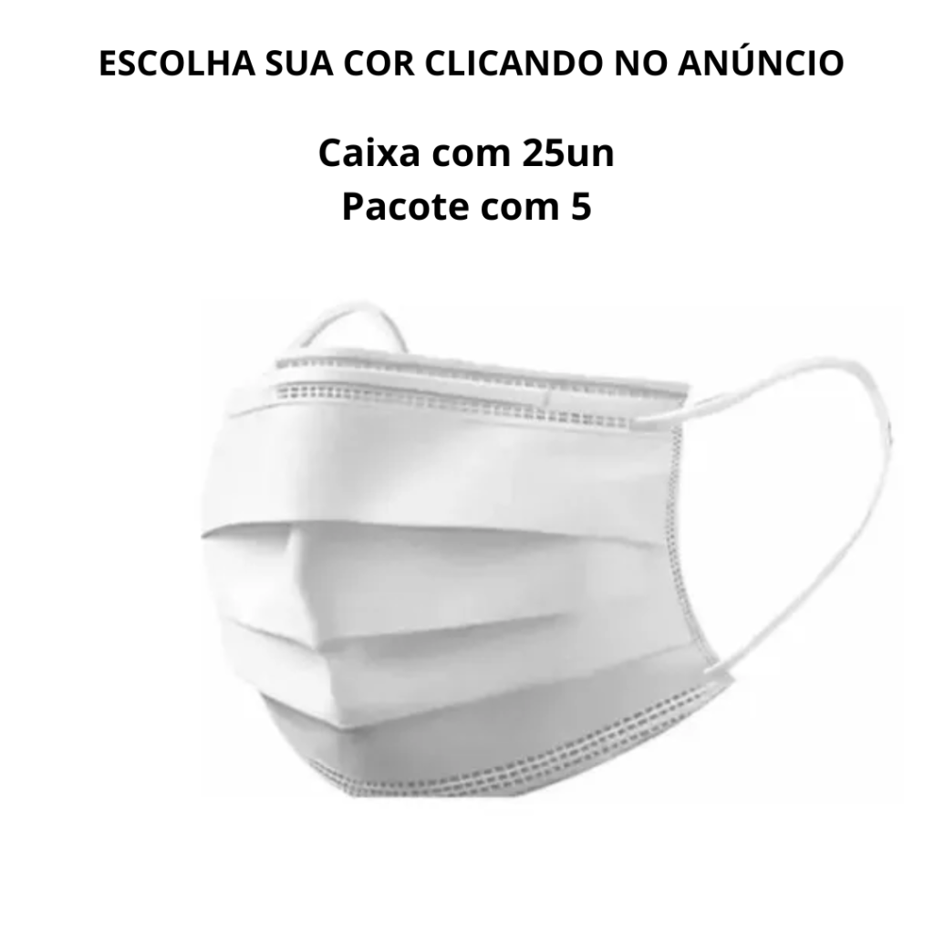 Pacote Máscara Descartável Branca 5 uni