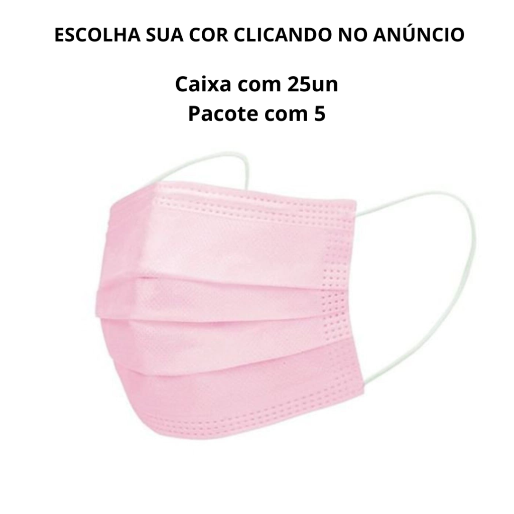 Máscara Descartavel TNT Rosa 