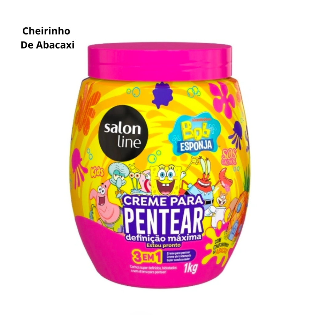 Creme de Pentear 1Kg Salon Line Bob Esponja 3x1