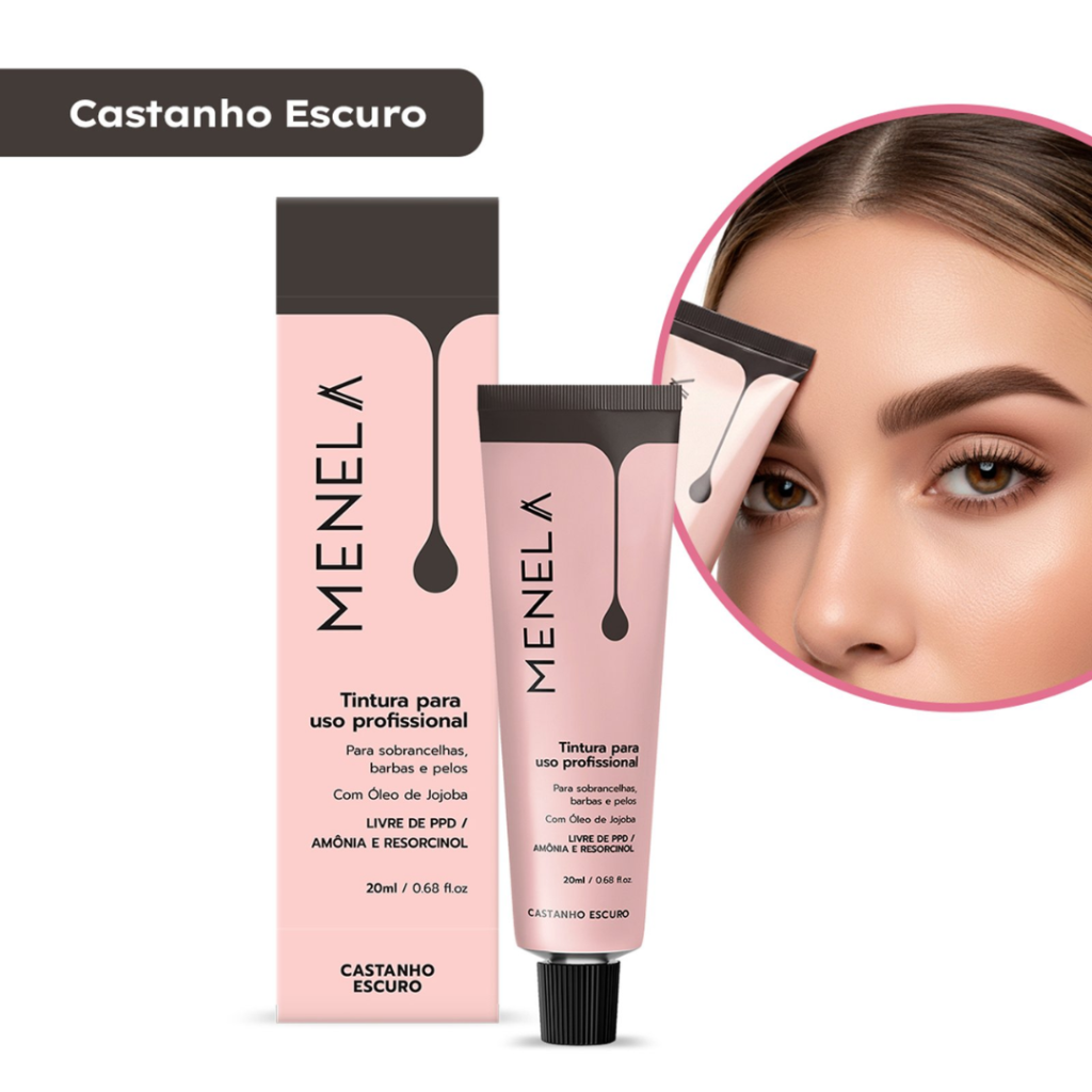 Tinta para Sobrancelha Menela Castanho Escuro 