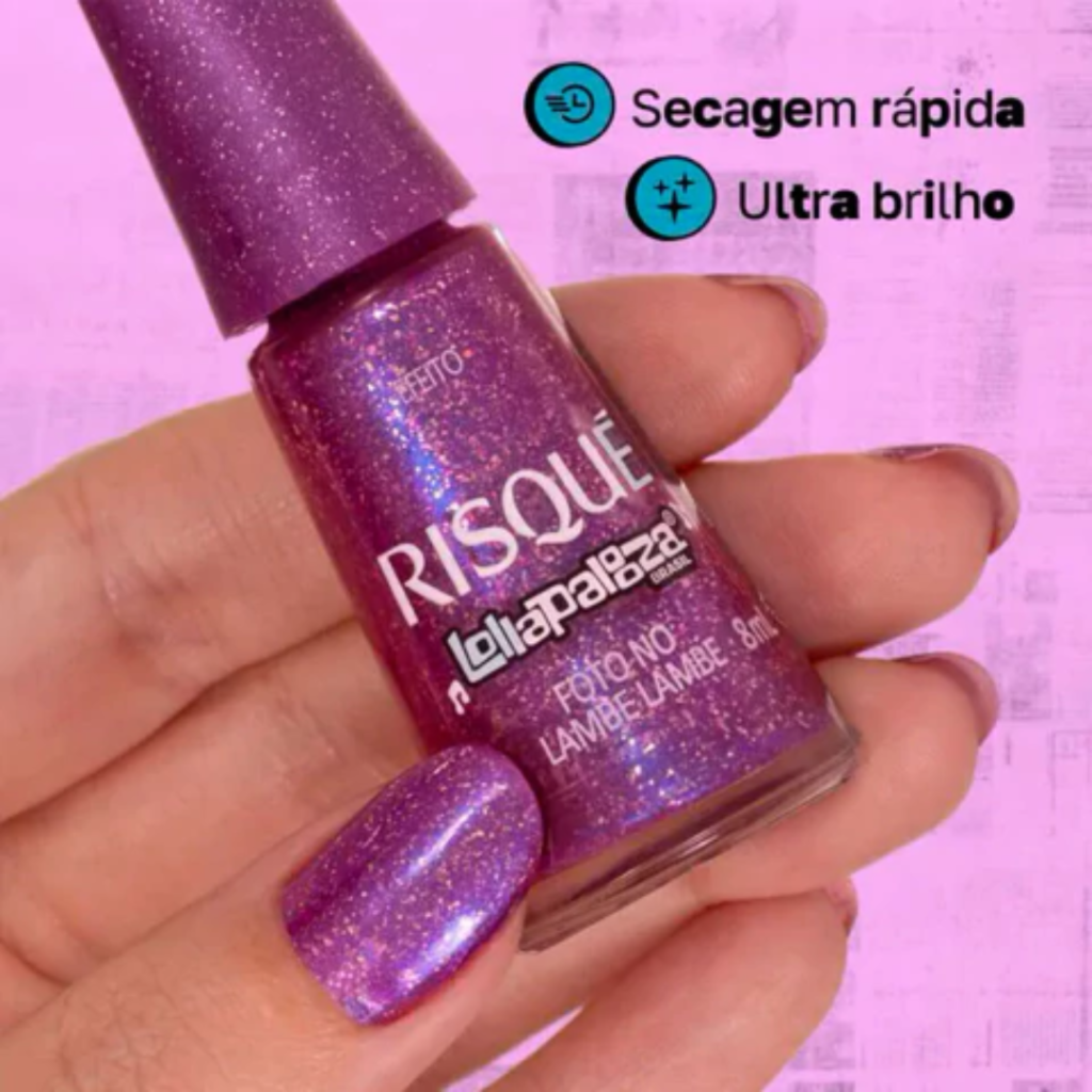 Esmalte Rosa Risqué Lollapalooza Foto no Lambe Lambe 