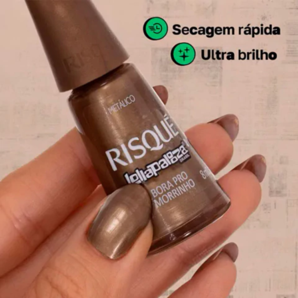 Esmalte Marrom Risqué Lollapalooza Bora Pro Morrinho 