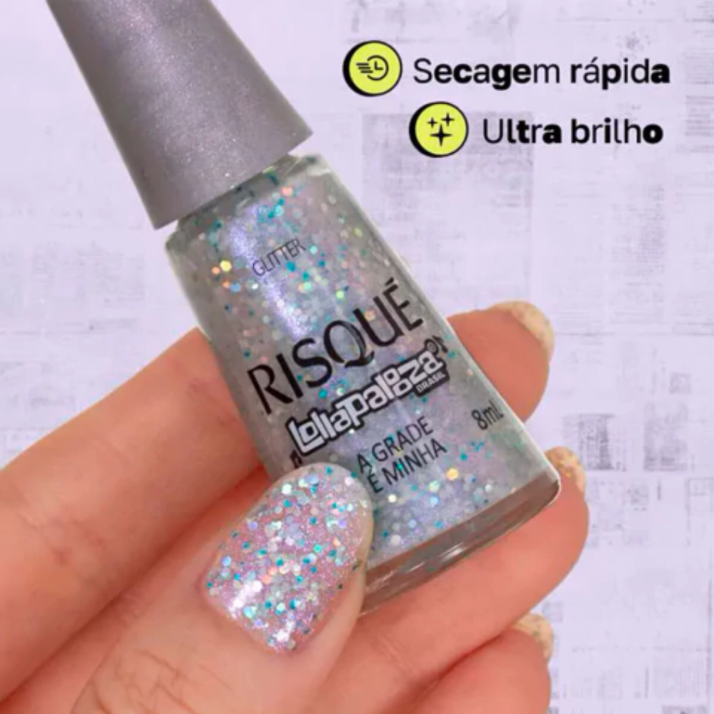 Esmalte Branco Risqué Lollapalooza A Grade é Minha