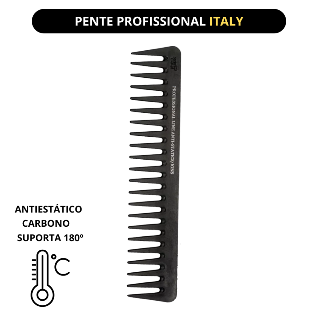 Pente Profissional Italy Ion Carbono 