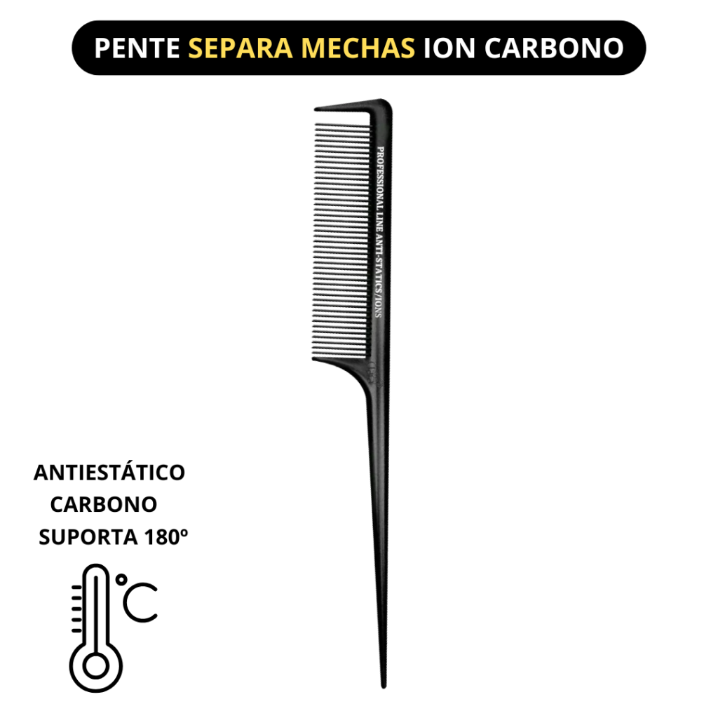 Pente Separador de Mechas Ion Carbono 