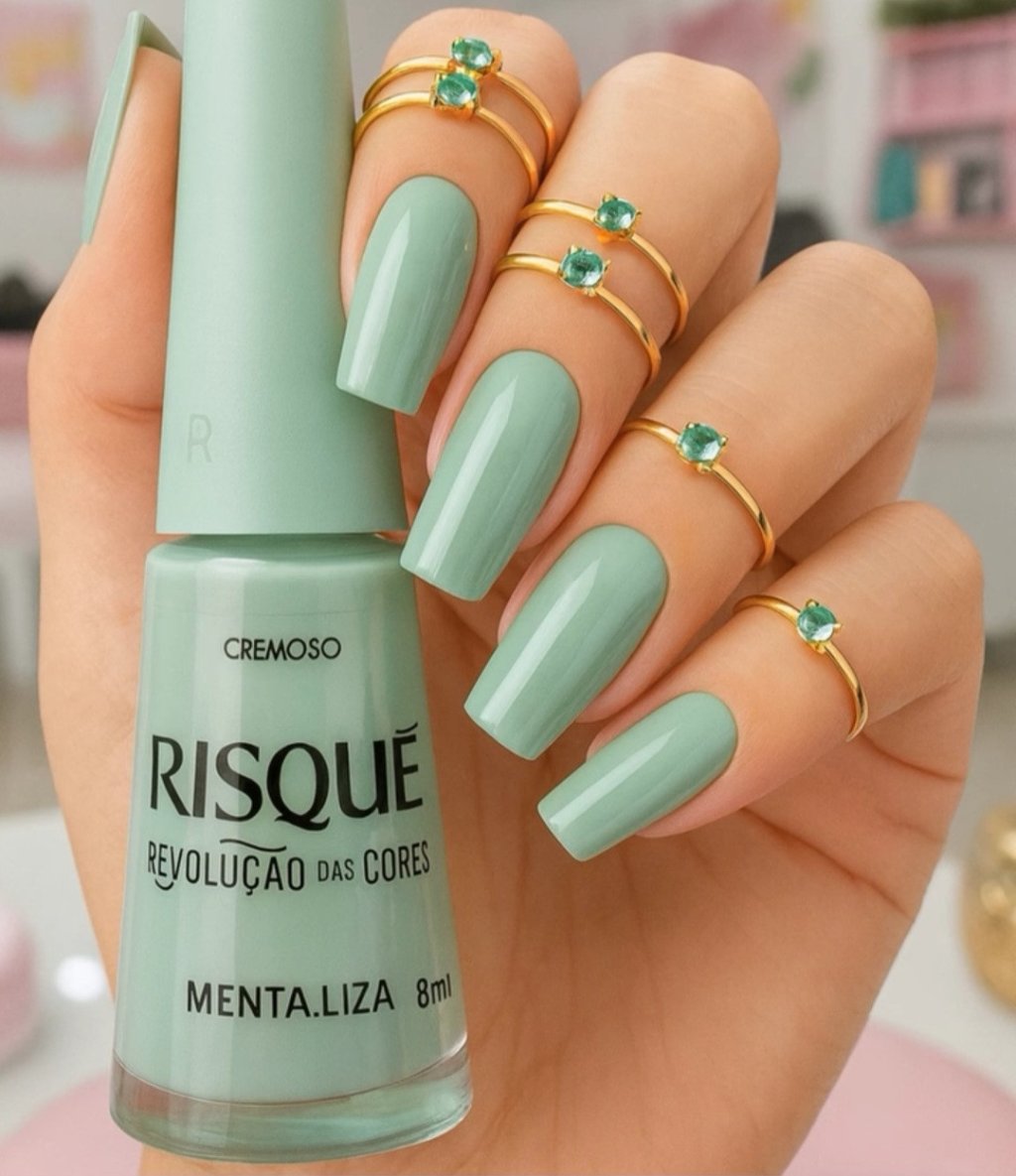 Esmalte Verde Risqué Menta.Liza 
