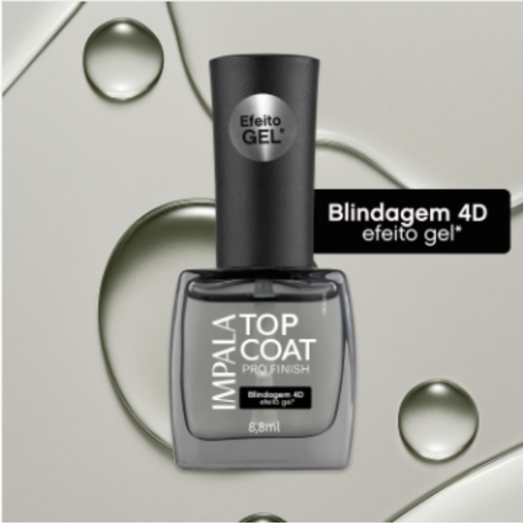 Esmalte Extra Brilho Impala Top Coat Blindagem 3D