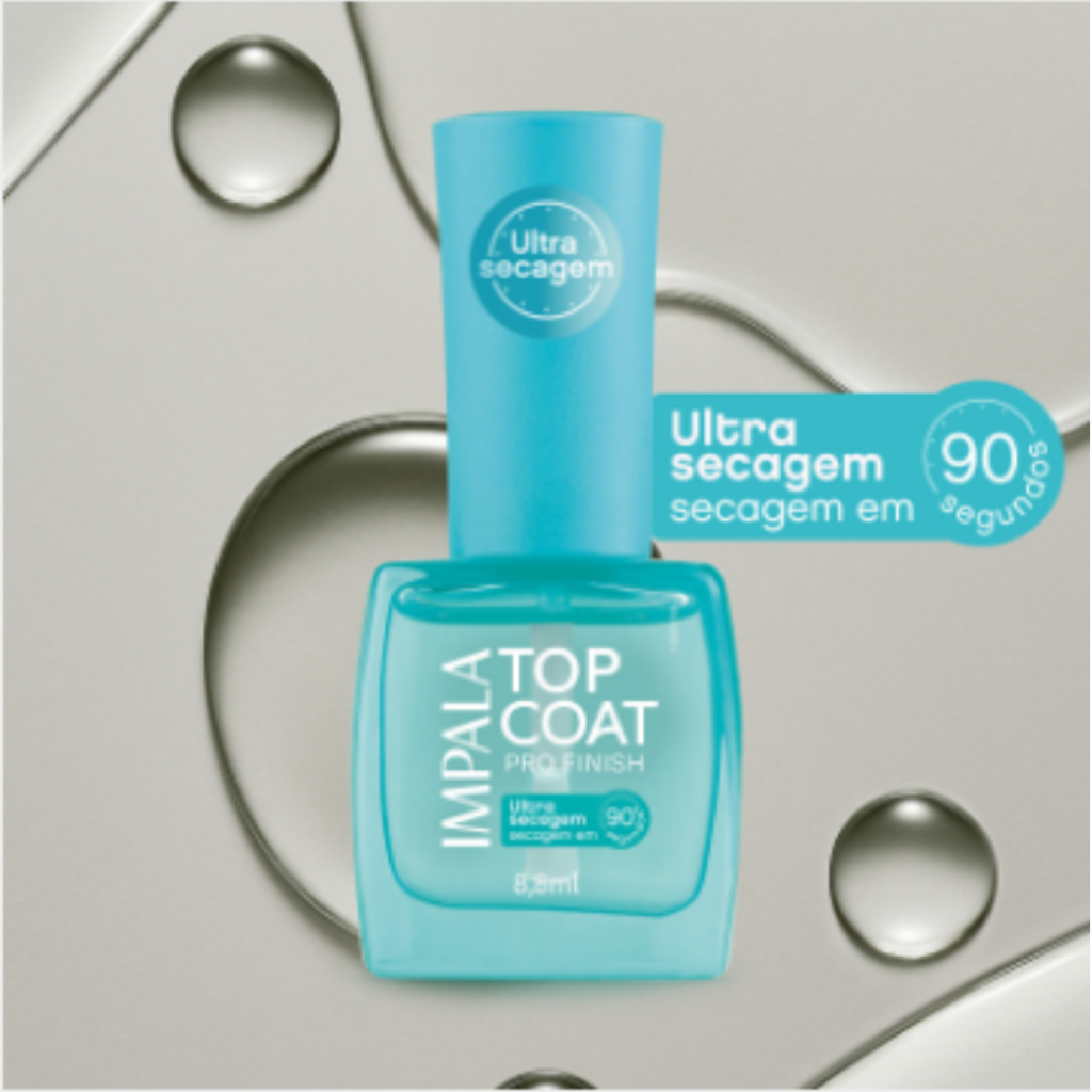 Esmalte Extra Brilho Impala Top Coat Ultra Secagem 