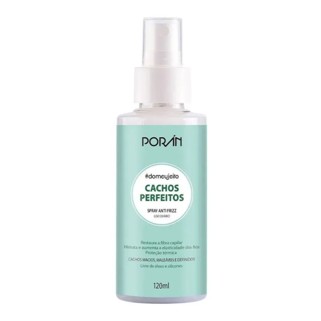 Spray Anti Frizz Vegano Cachos Perfeitos Poran 120ml