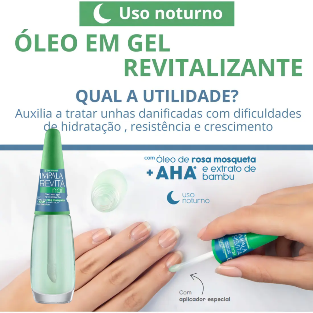 Esmalte Base Impala Óleo Revita Naoturno Cutícula 