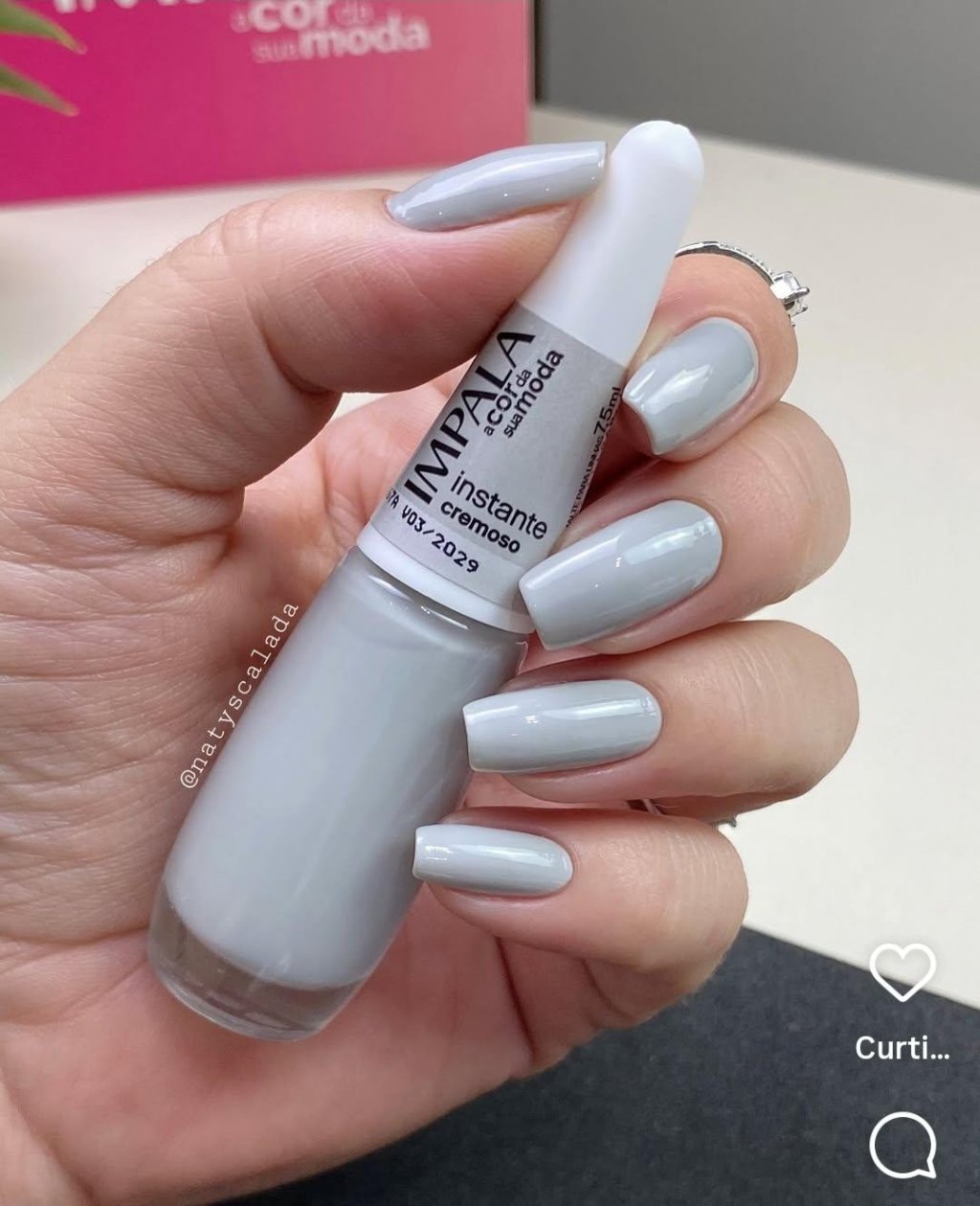 Esmalte Cinza Impala Instante 