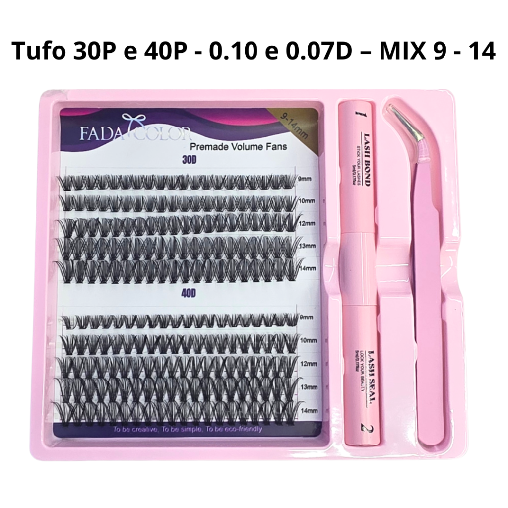Kit Tufinho Fada Color Cartela 30P e 40P Mix 9-14