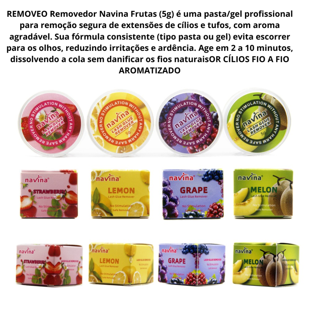 Removedor de Cola de Extensão de Cílios Pasta Navina Aromas 5g