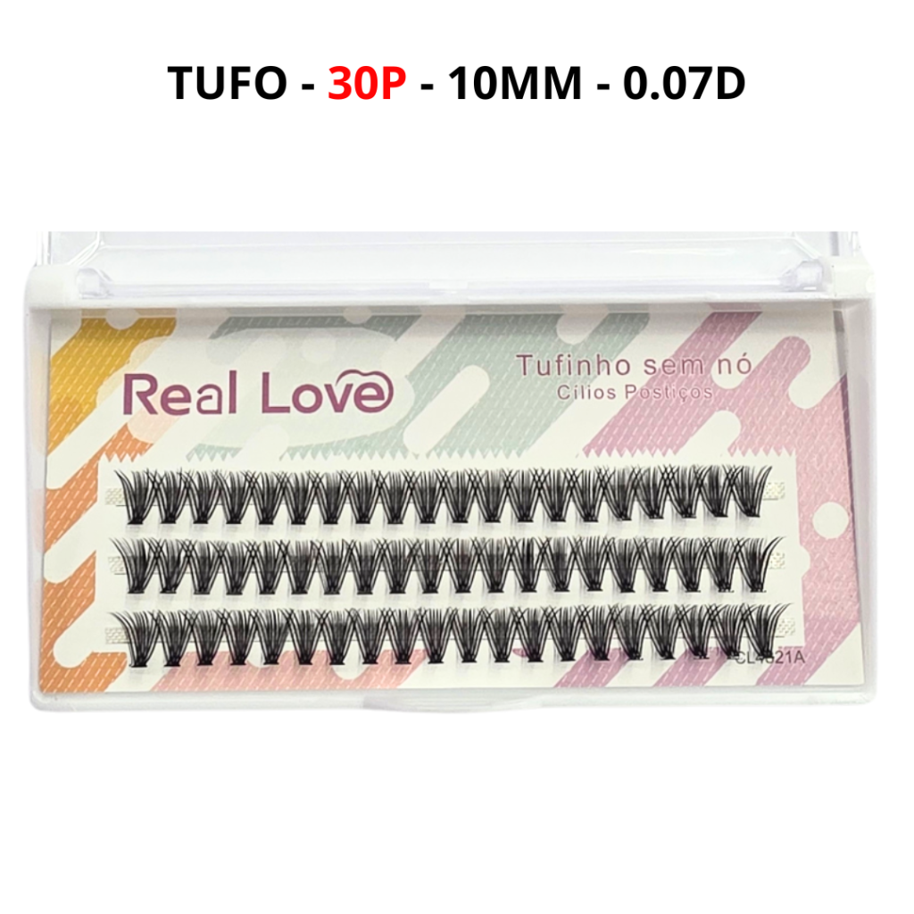 Tufinho Real Love 30P - 0.07D - 10mm - Sem Nó 