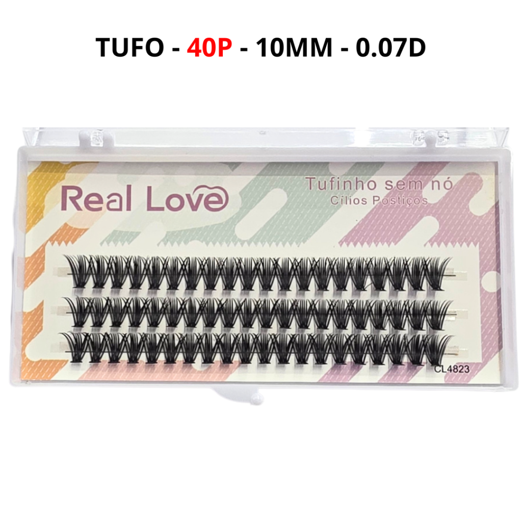 Tufinho Real Love 40P - 0.07D - 10mm - Sem Nó 
