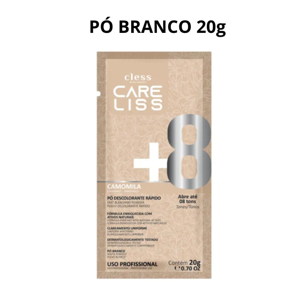 Pó Descolorante 20g Care Liss Camomila 8 tons - Pó Branco