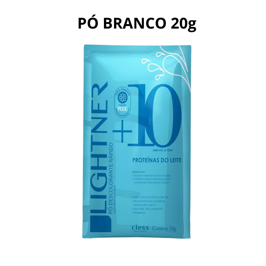 Pó Descolorante 20g Lightner Proteínas do Leite 10 tons - Pó Branco