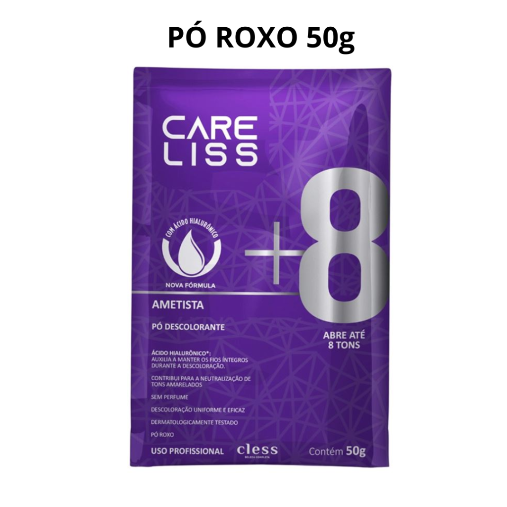 Pó Descolorante 50g Care Liss Ametista 8 tons - Pó Roxo 