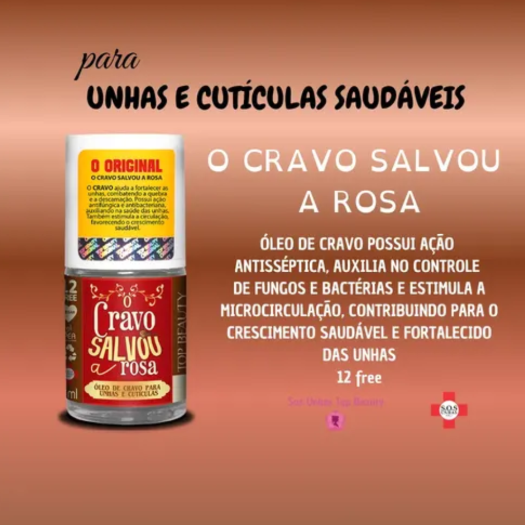 Esmalte Hidratante Cutícula Top Beauty Óleo de Cravo 