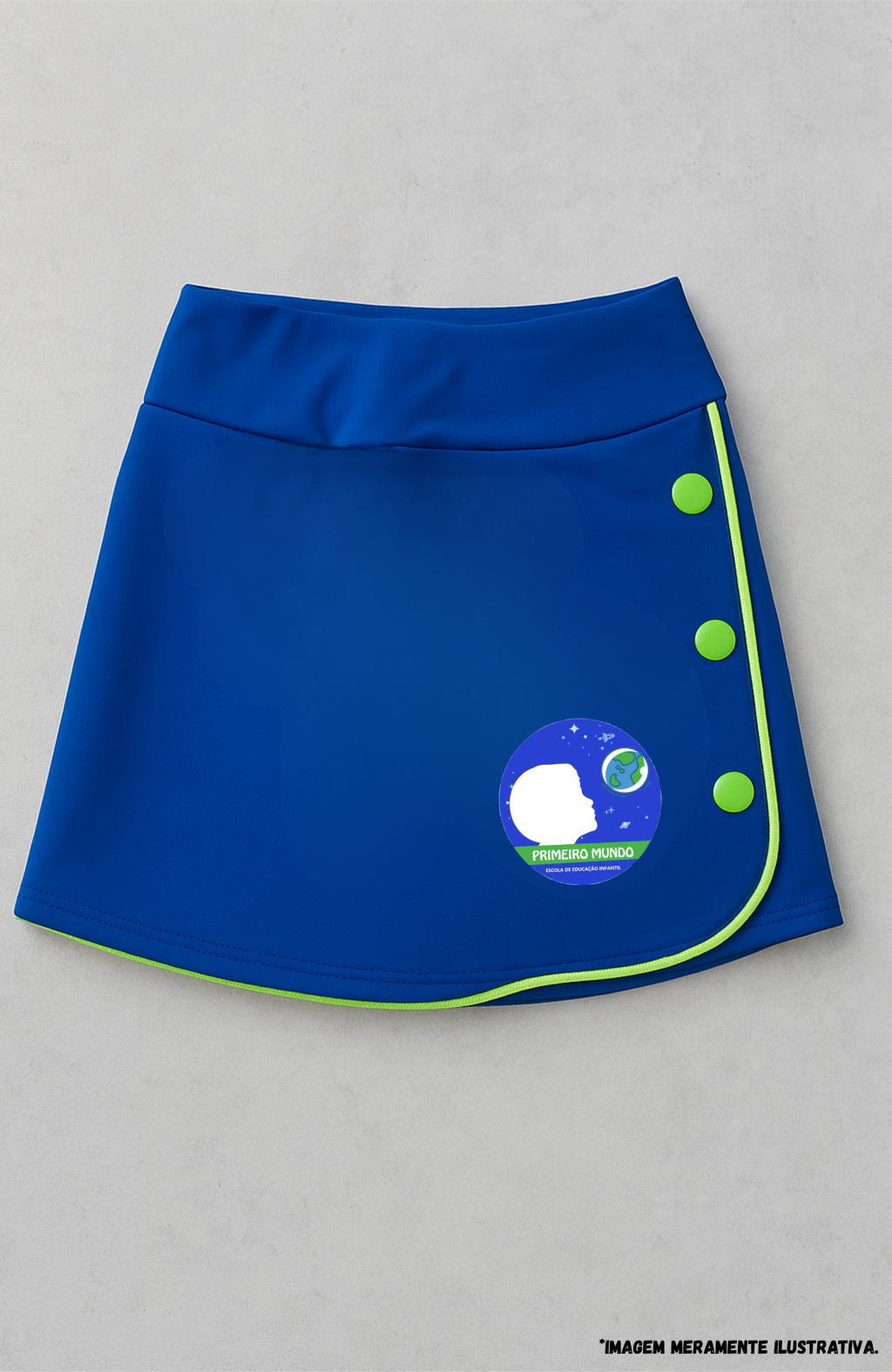 Short-Saia Suplex Poliamida - Modelo de Botões