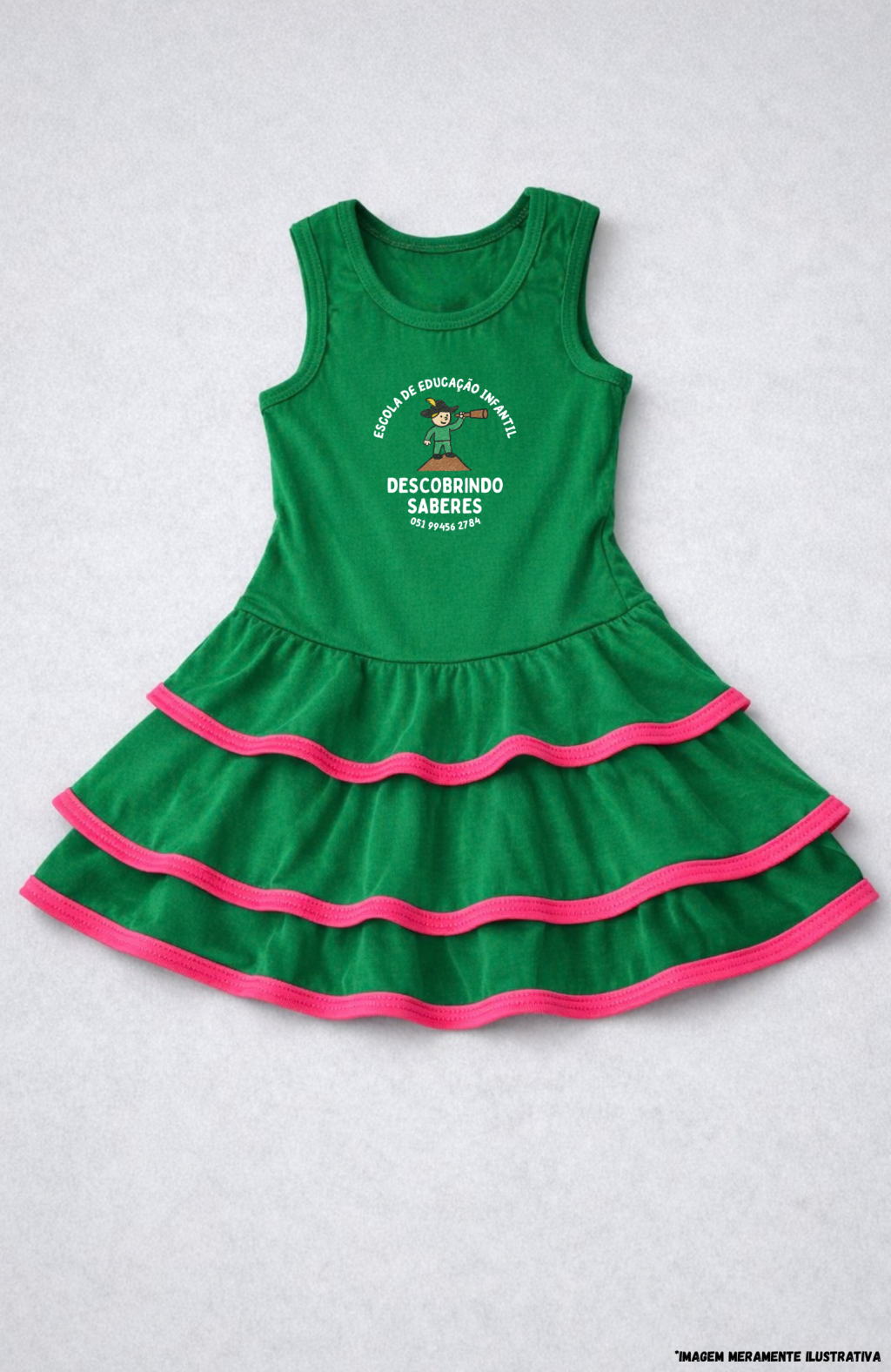 Vestido Infantil Babado Triplo